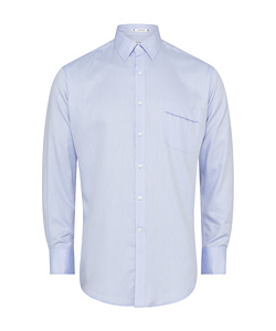 Men's Classic Relaxed Fit Shirt Cotton Polyester Dobby Herringbone Easy Care