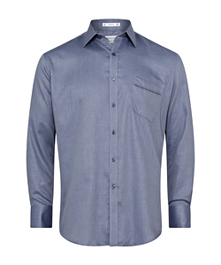 Men's Classic Relaxed Fit Shirt Cotton Polyester Dobby Herringbone Easy Care
