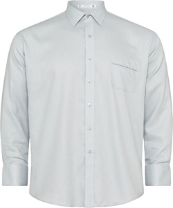 Men's Classic Relaxed Fit Polyester Cotton Dobby Herringbone Easy Care