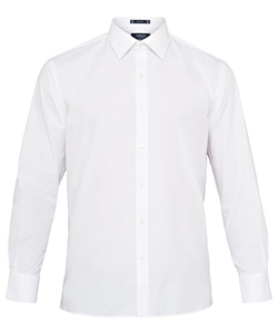 Men's European Tailored Fit Shirt Cotton Polyester Solid Dyed Poplin Easy Care 