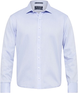 Men's European Fit Shirt Cotton Polyester Dobby Herringbone Easy Care