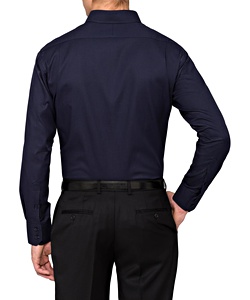 Men's European Tailored Fit Shirt Cotton/Polyester Mini Herringbone Easy Care