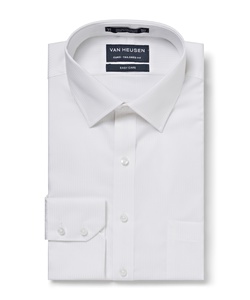 Men's European Tailored Fit Shirt Cotton/Polyester Mini Herringbone Easy Care