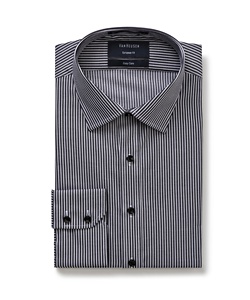 Men's European Fit Shirt Cotton Polyester Yarn Dyed Stripe Easy Care