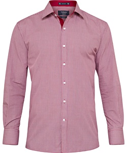 Men's European Tailored Fit Shirt Cotton Polyester Yarn Dyed Check Easy Care