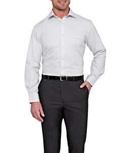 Men's Classic Relaxed Fit Shirt Cotton/Polyester Mini Herringbone
