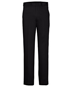 Black Flat Front, High Twist Yarn, Nail Head Fabric Trouser