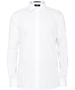 Men's European Tailored Fit Shirt 100% Cotton Solid Dyed Poplin French Cuff Easy Care