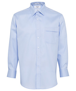 Men's Classic Relaxed Fit Shirt Cotton Polyester Mini Herringbone Easy Care