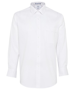 Men's Classic Relaxed Fit Shirt Cotton Polyester Mini Herringbone Easy Care