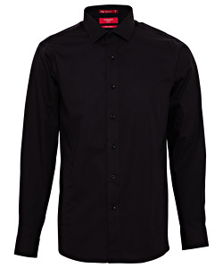 Men's Slim Fit Shirt Cotton Stretch Solid Dyed Poplin 