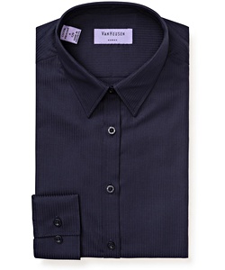 Women's Classic Fit Shirt Cotton Polyester Mini Herringbone Easy Care