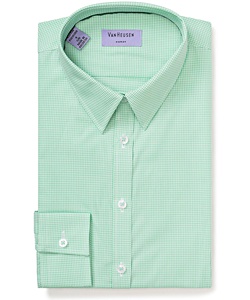 Women's Classic Fit Shirt Cotton Polyester Yarn Dyed Check Easy Care