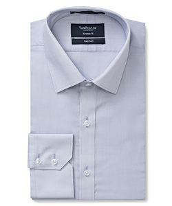PHASE OUT STYLE -  Men's European Tailored Fit Shirt Polyester Cotton Yarn Dyed Stripe Easy Care 