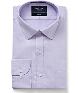 PHASE OUT STYLE - Men's European Tailored Fit Shirt Cotton Polyester Herringbone Stripe Easy Care 