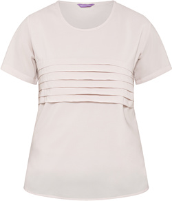 REPLACEMENT STYLE CODE VHKS400: Women's Relaxed Fit Jersey Top Polyester Elastane Pleated Short Sleeve 