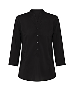 Women's Relaxed Fit Jersey Top Polyester Elastane Three Quarter Sleeve 