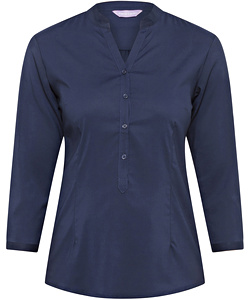 Women's Relaxed Fit Jersey Top Polyester Elastane Three Quarter Sleeve 