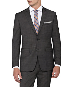 Charcoal Wool 2 Button Single Breasted Suit Jacket