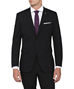 PHASE OUT STYLE - Black Wool 2 Button Single Breasted Suit Jacket