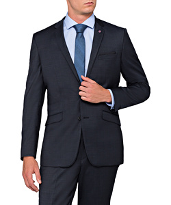 PHASE OUT STYLE - Ink Wool Blend 2 Button Single Breasted Suit Jacket