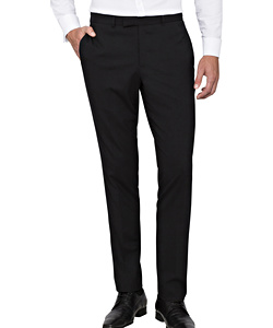PHASE OUT STYLE - Black Wool Flat Fronted Suit Pants