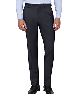 PHASE OUT STYLE - Ink Wool Blend Flat Front Suit Pants