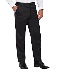 Wool Blend Flat Front Trouser with Ezi Fit Waistband